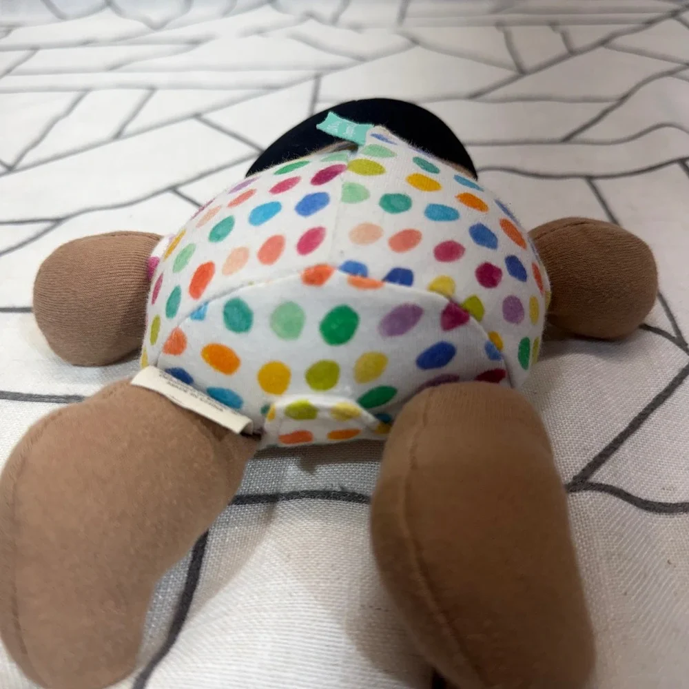 Lovevery Organic Cotton Baby Doll 7in Multicolor Polka Dot Sensory Plush Toy